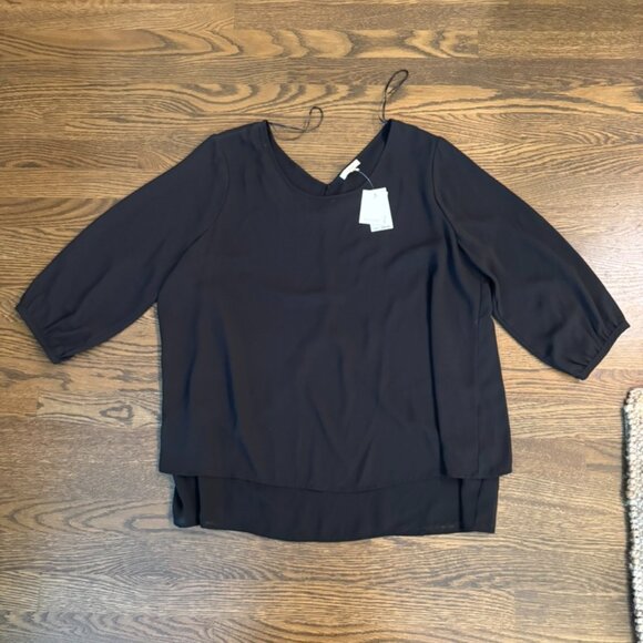 NWT PLEIONE Nordstrom double layer fun back top size LARGE - Picture 1 of 5